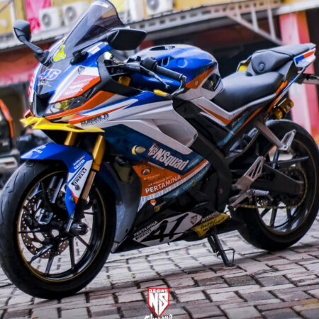 Desain Sticker R15 V3 Mandalika NS Squad Biru Modifikasi Stiker Full Body 02