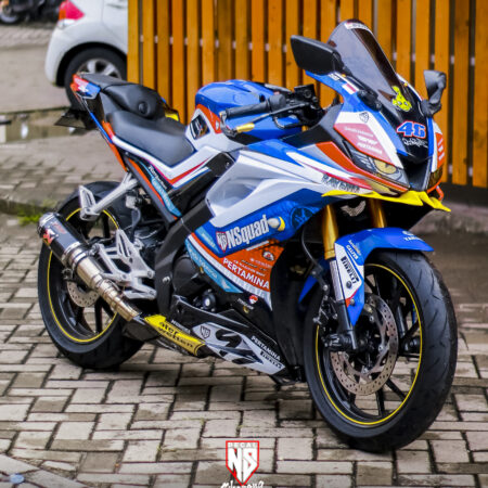 Desain Sticker R15 V3 Mandalika NS Squad Biru Modifikasi Stiker Full Body 05