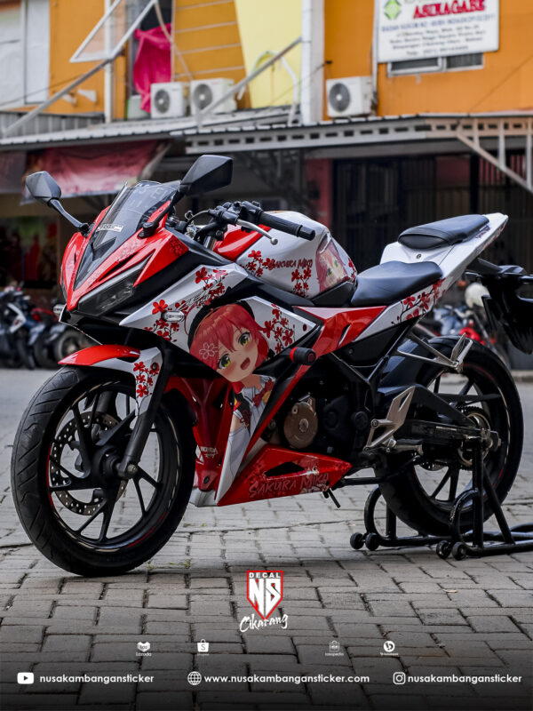 Sticker Motor Honda CBR 150 R All New Anime Putih Merah Modifikasi Stiker Full Body 02