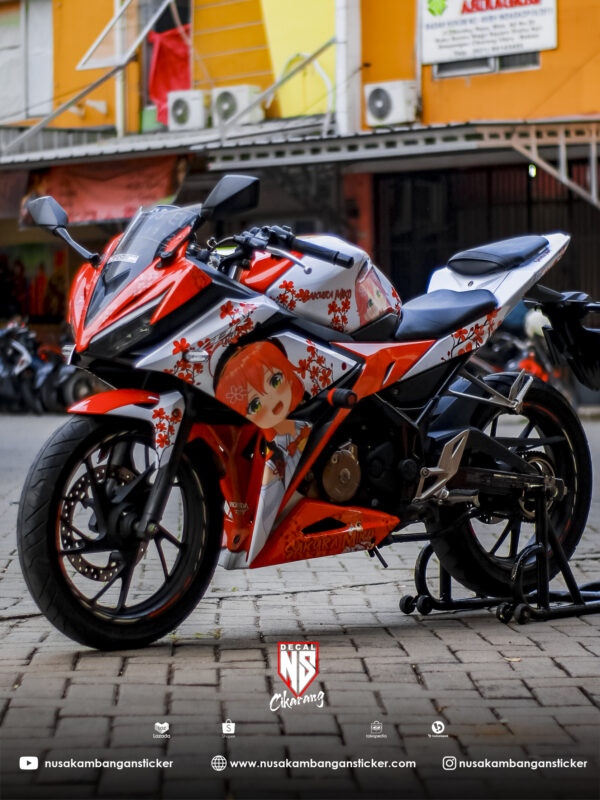 Sticker Motor Honda CBR 150 R All New Anime Putih Merah Modifikasi Stiker Full Body 03