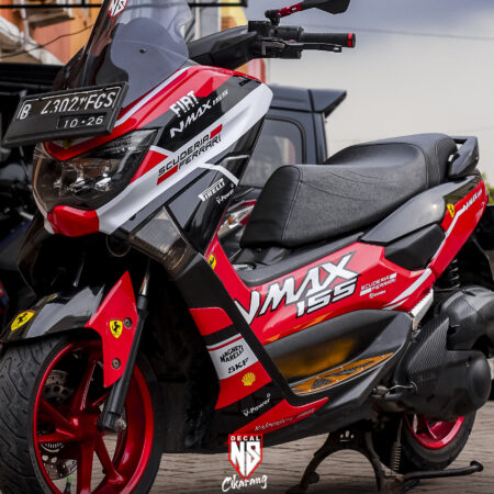 Sticker Motor Yamaha Nmax 155 Ferrari Merah Modifikasi Stiker Full Body 04