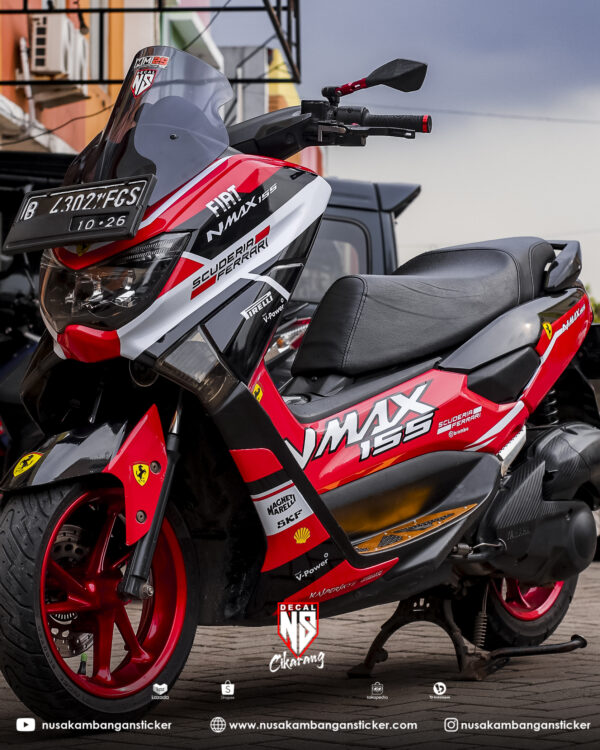 Sticker Motor Yamaha Nmax 155 Ferrari Merah Modifikasi Stiker Full Body 04