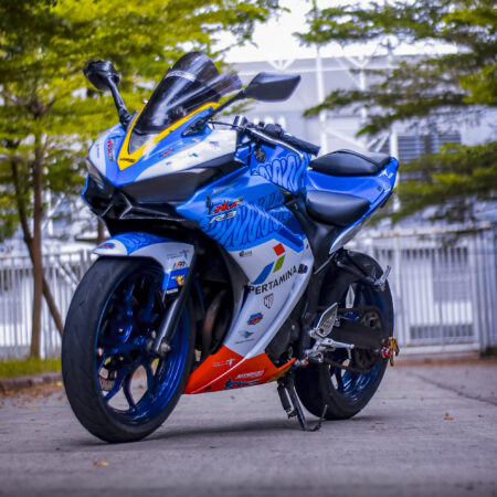 Sticker R25 Livery Mandalika SAG Biru Modifikasi Cutting Stiker Full Body 02