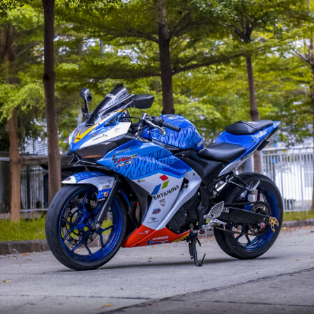 Sticker R25 Livery Mandalika SAG Biru Modifikasi Cutting Stiker Full Body 05