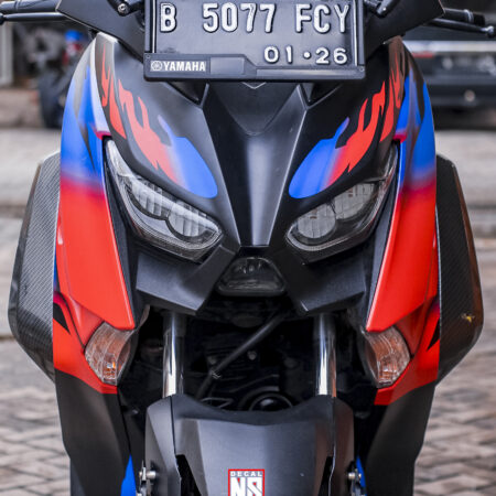 Sticker Yamaha Xmax 250 Fireblade Biru Merah Cutting Stiker Full Body 01