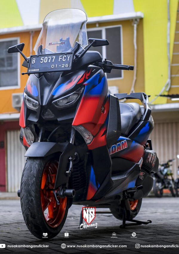 Sticker Yamaha Xmax 250 Fireblade Biru Merah Cutting Stiker Full Body 03