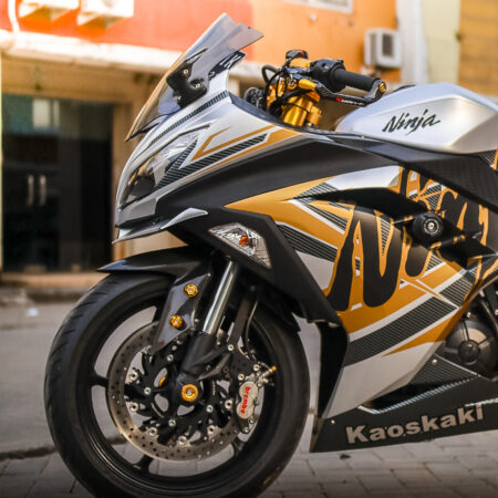Sticker motor NINJA 250 FI silver grafis gold full body 05