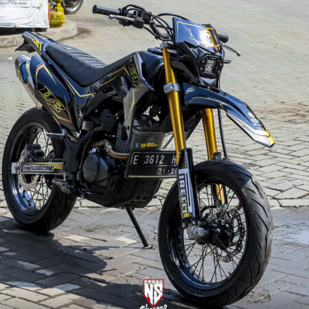 Stiker CRF 150 L Hitam Skull Striping Decal Sticker 02