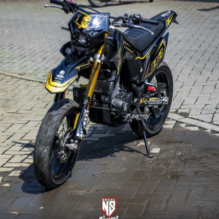 Stiker CRF 150 L Hitam Skull Striping Decal Sticker 03