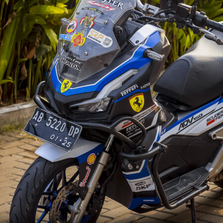 Stiker Motor Honda ADV 150 Ferrari HITAM BIRU Modifikasi Custom Sticker Full Body 02