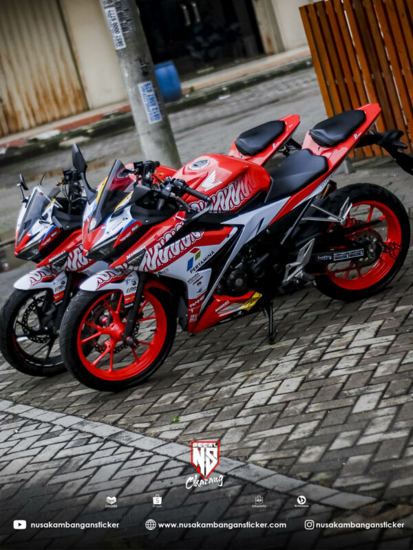 Stiker Motor Honda CBR 150 R All New Livery Mandalika Merah Modifikasi Sticker Full Body 05