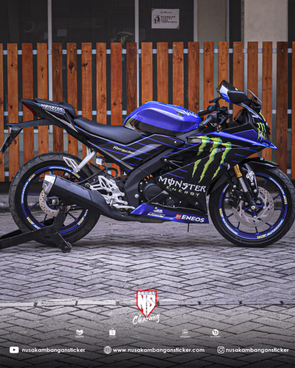 Stiker Motor R15 V3 Moster Biru Modifikasi Sticker Full Body 01