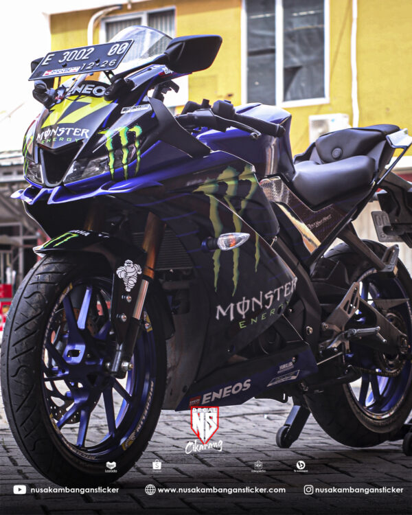 Stiker Motor R15 V3 Moster Biru Modifikasi Sticker Full Body 02