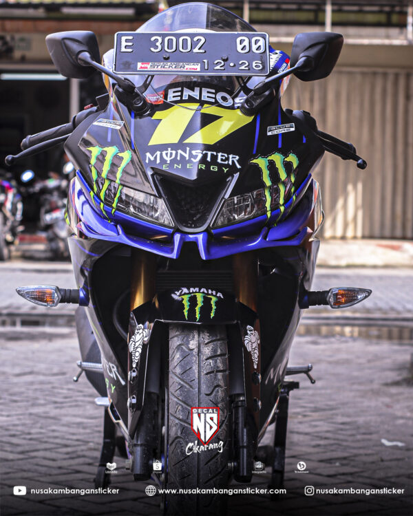 Stiker Motor R15 V3 Moster Biru Modifikasi Sticker Full Body 03