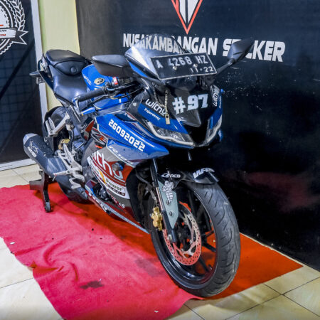 Stiker Motor R15 V3 Withu Biru Abu Abu Modifikasi Sticker Full Body 03