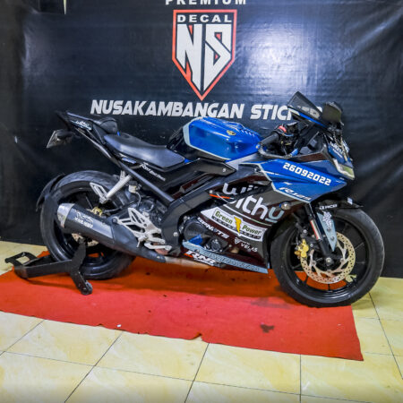 Stiker Motor R15 V3 Withu Biru Abu Abu Modifikasi Sticker Full Body 04