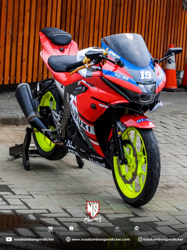Stiker Motor Suzuki GSXR 150 Ducati Merah Cutting Stiker Decal Sticker Full Body 03