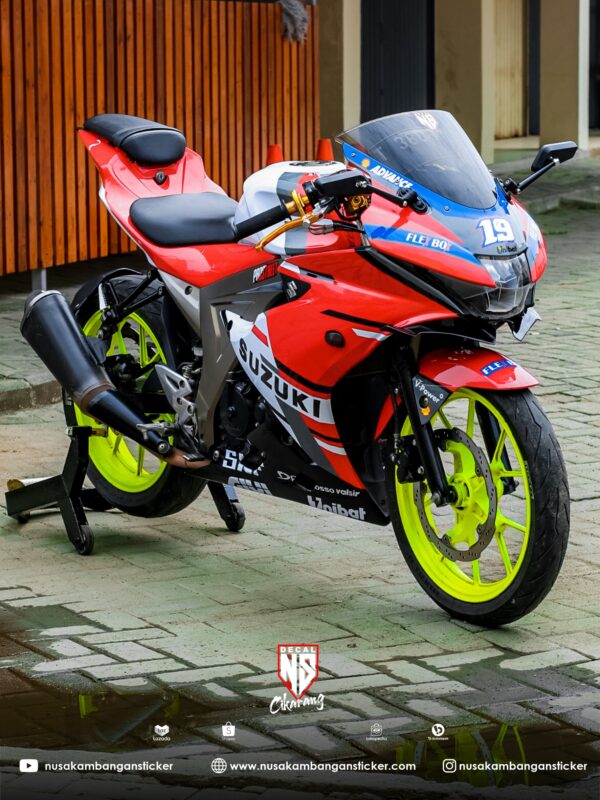 Stiker Motor Suzuki GSXR 150 Ducati Merah Cutting Stiker Decal Sticker Full Body 04