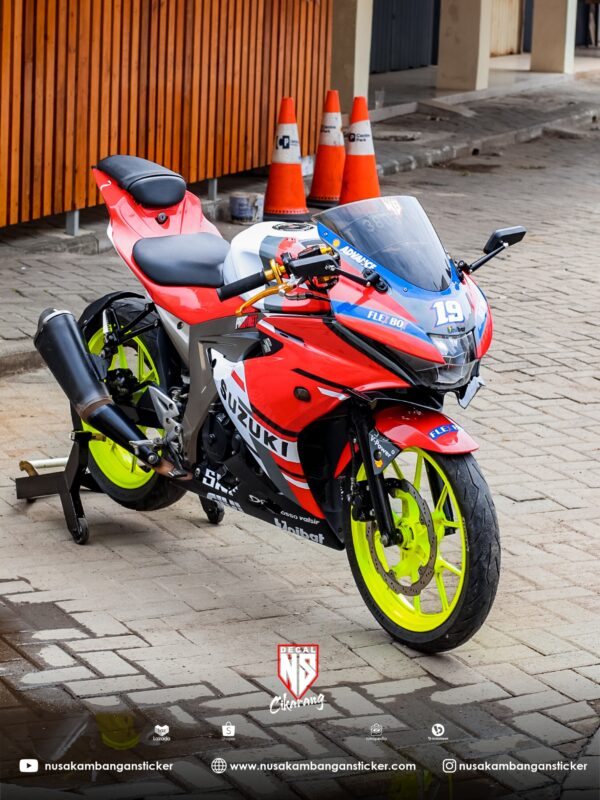 Stiker Motor Suzuki GSXR 150 Ducati Merah Cutting Stiker Decal Sticker Full Body 05