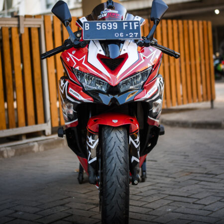 Stiker custom NINJA ZX25R merah bitang racing full body 05