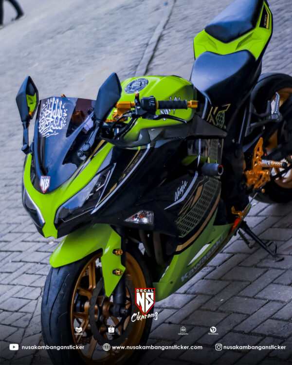 Stiker desain NINJA 250 FI Hijau Sarang tawon full body 04