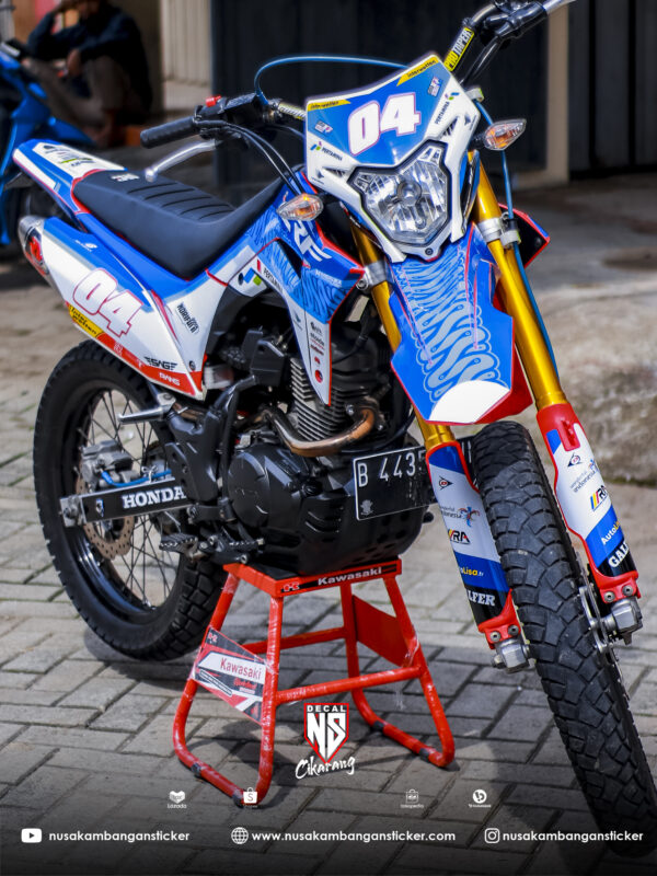 Striping CRF 150 L Livery Mandalika Biru Decal Sticker Cutting Stiker Supermoto 02