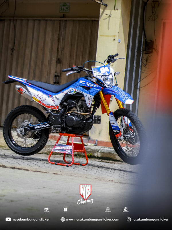 Striping CRF 150 L Livery Mandalika Biru Decal Sticker Cutting Stiker Supermoto 03