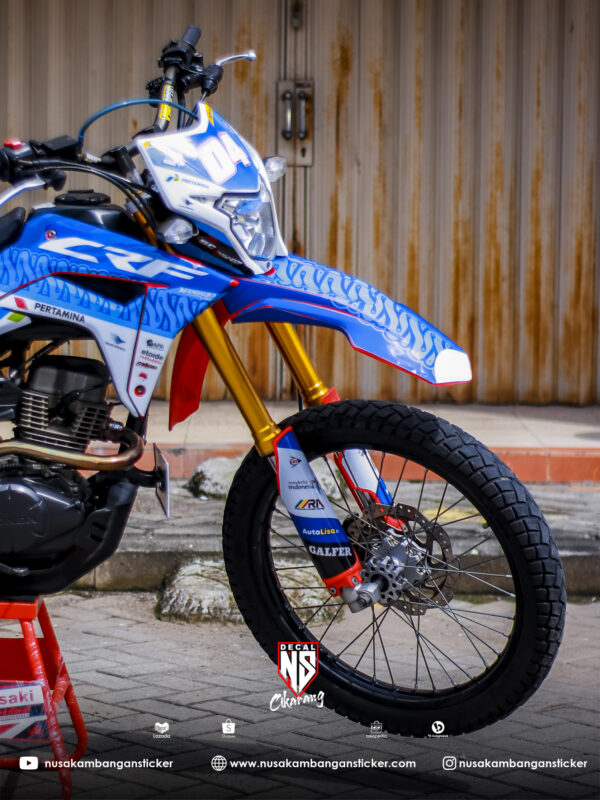 Striping CRF 150 L Livery Mandalika Biru Decal Sticker Cutting Stiker Supermoto 04