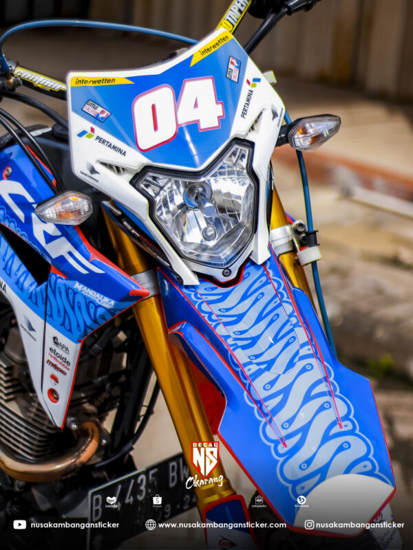 Striping CRF 150 L Livery Mandalika Biru Decal Sticker Cutting Stiker Supermoto 05