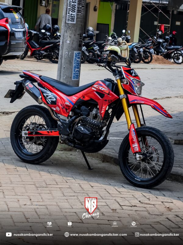 Striping CRF 150 L Merah Grafis Cutting Stiker Decal Sticker 03