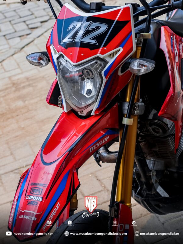 Striping CRF 150 L Merah Grafis Cutting Stiker Decal Sticker 04