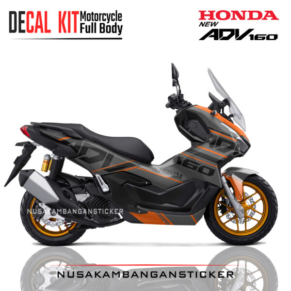 Decal Stiker Honda ADV 160 Abu Abu Grafis Orange Modifikasi Stiker Full Body