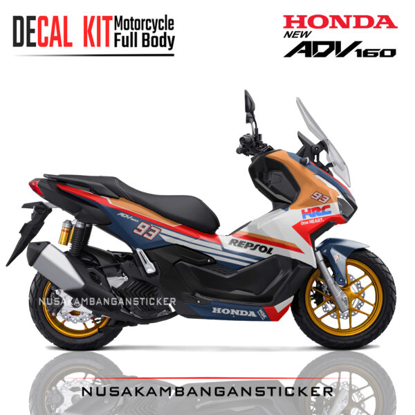 Decal Stiker Honda ADV 160 Repsol 93 Orange Modifikasi Sticker Full Body