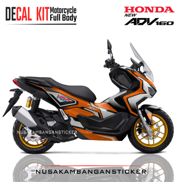 Sticker motor ADV 160 hitam grafis orens putih full body