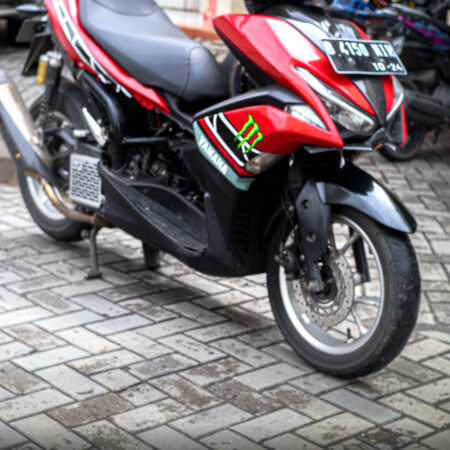 DECAL STICKER AEROX 155 MONSTER MERAH HITAM 02