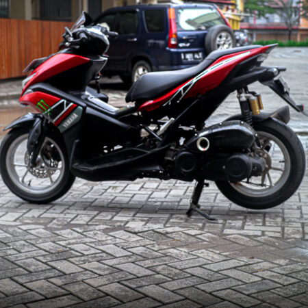 DECAL STICKER AEROX 155 MONSTER MERAH HITAM 03