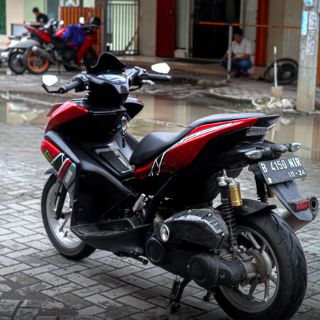 DECAL STICKER AEROX 155 MONSTER MERAH HITAM 04
