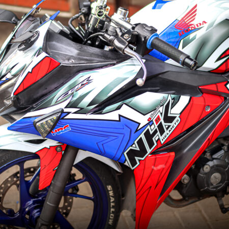 Decal Stiker CBR 150R Putih Merah Biru Fullbody 06