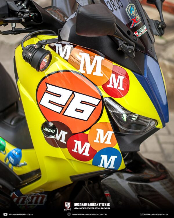 Decal Stiker Yamaha XMAX M & M Kuning 02