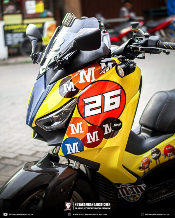 Decal Stiker Yamaha XMAX M & M Kuning 03
