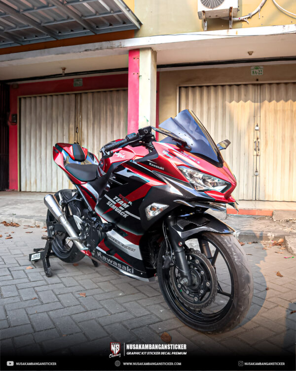 Custom Stiker Motor Kawasaki All New Ninja 250 Fi Merah Hitam Fullbody 04