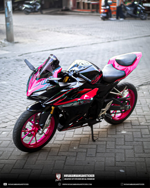 Decal Stiker Honda CBR 150R 2021 Hitam Pink Fullbody 01