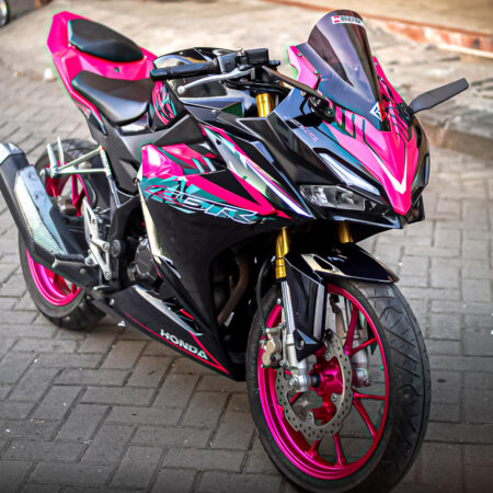 Decal Stiker Honda CBR 150R 2021 Hitam Pink Fullbody 04