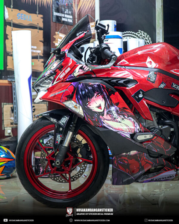 Decal Stiker Kawasaki Ninja ZX 25R Anime Merah Fullbody 06