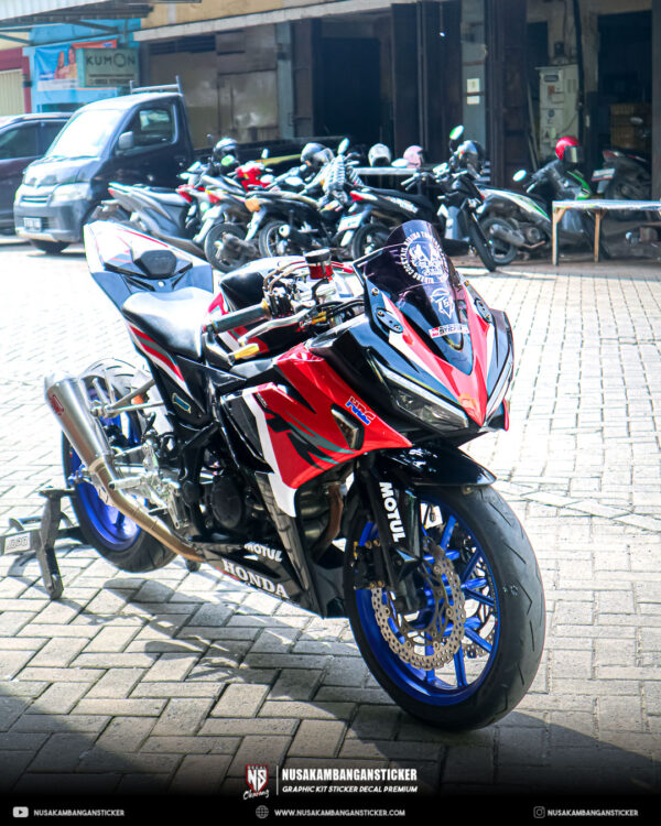Decal Stiker Motor Honda CBR 150R All New Merah Hitam Fullbody 02