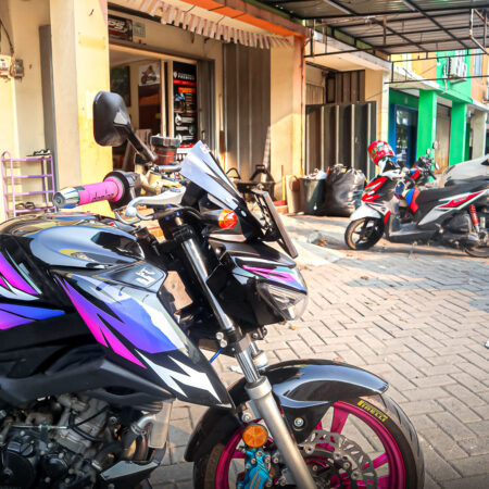 Decal Stiker Suzuki Vixion R HItam Pink Biru Fullbody 05