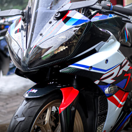 Decal Stiker Yamaha R15 V2 Putih List Merah Biru Fullbody 06