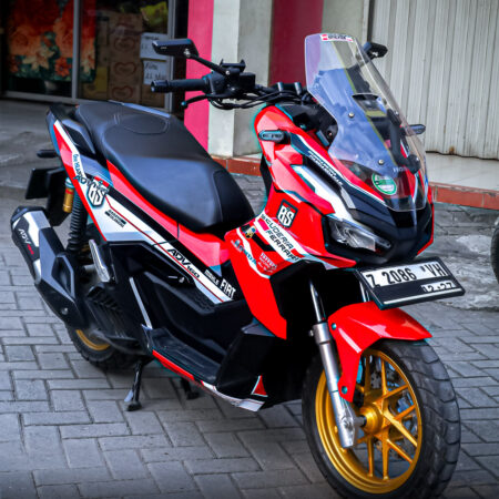 Decal Striping Honda ADV 160 Merah Putih Fullbody 02