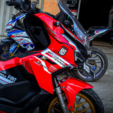 Decal Striping Honda ADV 160 Merah Putih Fullbody 05