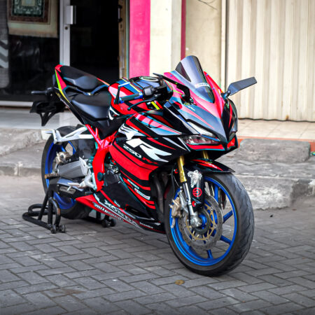Desain Sticker Honda CBR 250RR Hitam Merah Fullbody 02